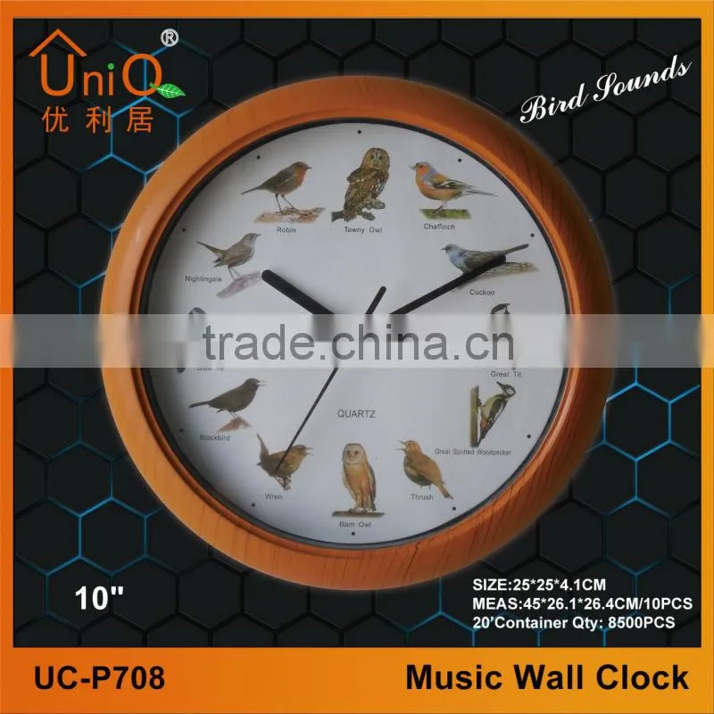 Plastic birds sounds wall clock