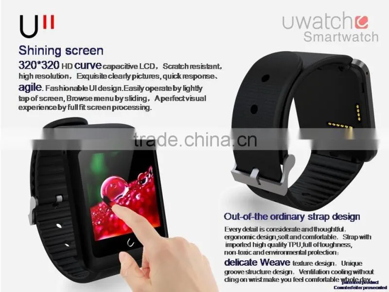 Fashion Smart Watch U11,Support Sim Card,Bluetooth 4.0 Smart Clock,Support GSM Call,Bluetooth Communication