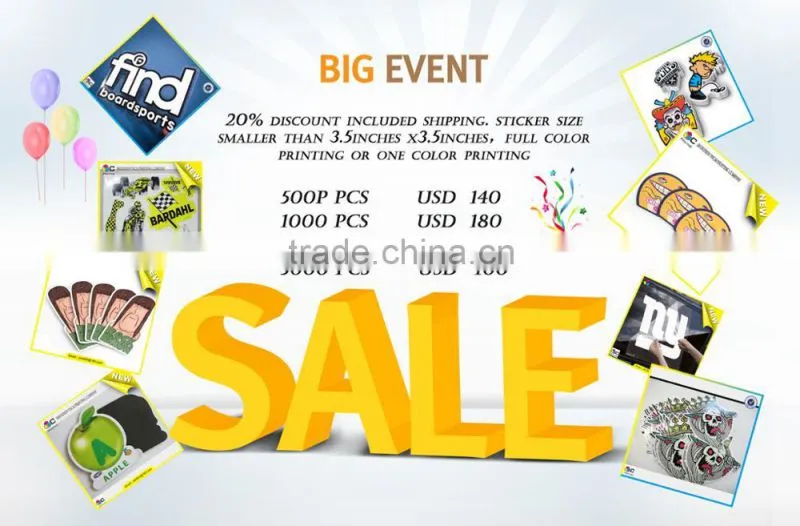 promotion customized luminous colorful glitter sticker