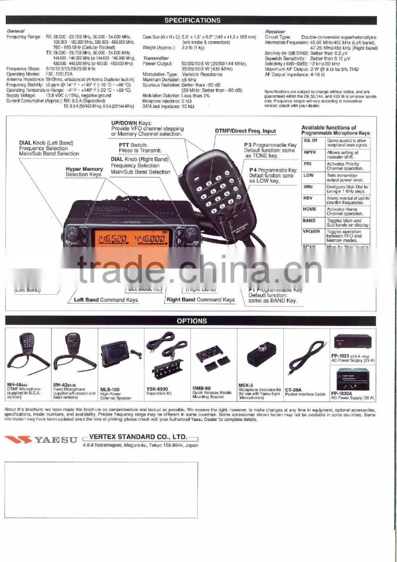 Yaesu FT-8900R Quad Band Radio (Original)