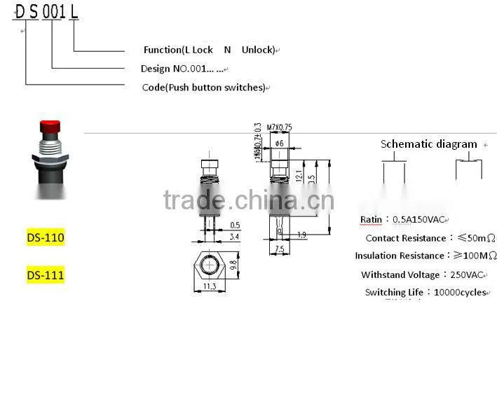 momentary push button switch DS-402