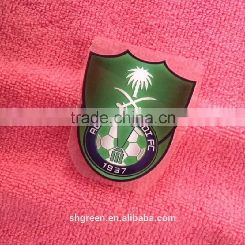 PET transparent film iron on heat transfer sticker with RN#