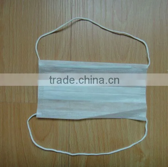 white non-woven face mask with long belt