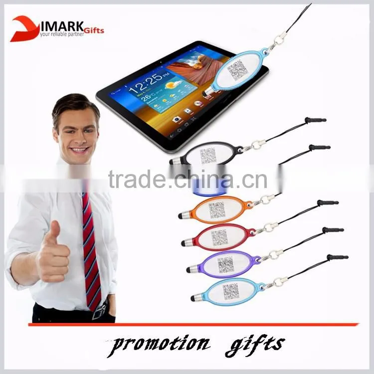 Mini touch pen with rope/mini stylus pen with string