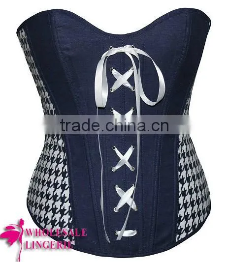 Classic print corset with back ribbon,flower printed corsets