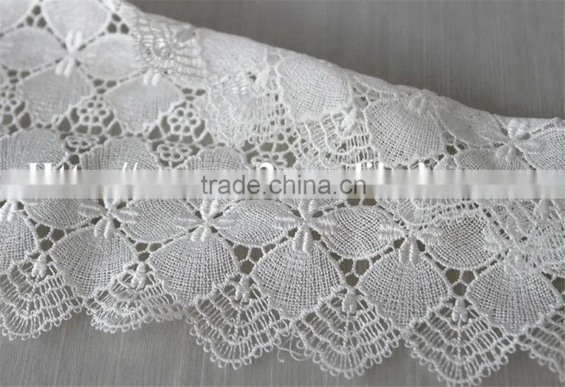 good looking 13cm white polyester embroidery french lace
