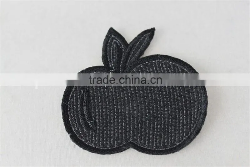 good price embroidery patch red cherry printting sew on collar for sale