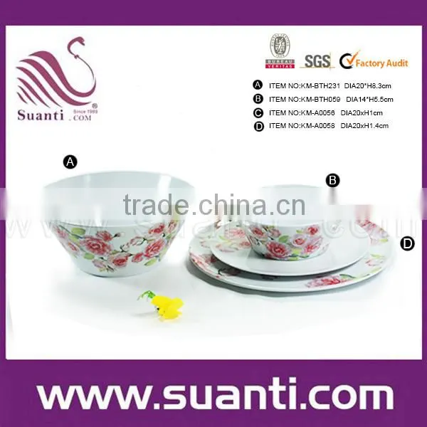 2015 Best selling kitchen accessories home tableware dot print melamine square plate wholesale