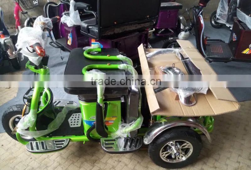 48V 500W 20AH Lead Acid Battery Passenger Seat Mini 3 Wheel Electric Tricycle Scooter