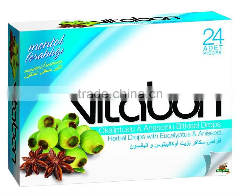Sweet Sore Throat Import Candy VitaBon Drops with Eucalyptus and Aniseed Extract Bonbon ...
