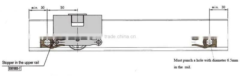 Outer-hanging wardrobe sliding door fittings
