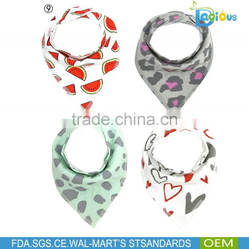 stylish white and black baby boys bibs 100% cotton baby bandana bibs