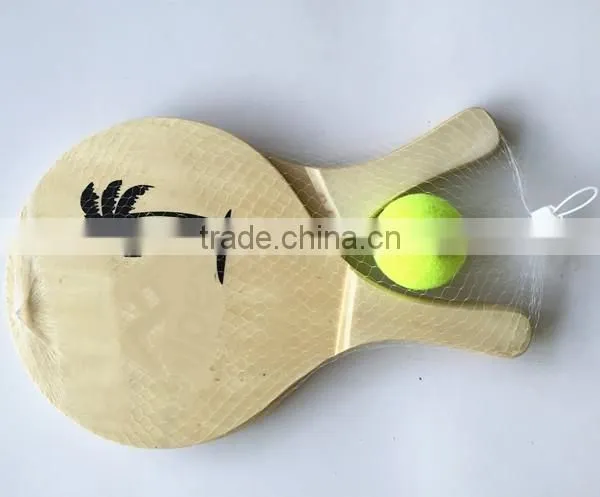 hot selling 38*24*1.2 cm wooden beach racket set game