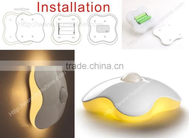 four leaf clover pir kids night light,baby night light,sensor day night light switch