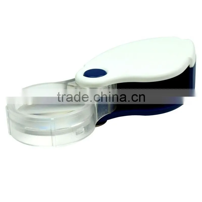 Compact 10X Lighted Jewelers Loupe / Magnifier with LED & Fluorescence Lights