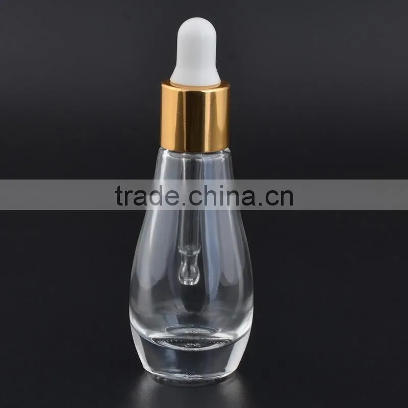 15ml unique shape clear glass dropper bottle with pipette for e liquid / empty essential oil container