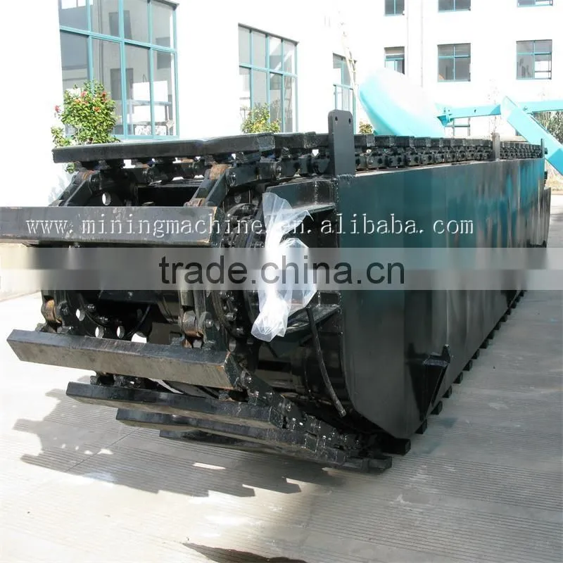 Amphibians excavator type dredging boat