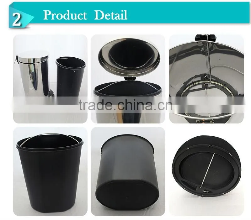 New design ellipse mirror office wastepaper basket,kitchen ware dustbin(DSUD)