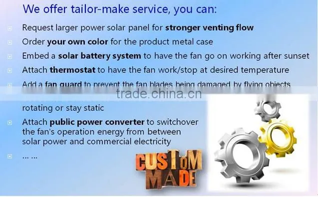 outdoor waterproof solar air extractor roof fan