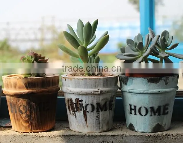 Succulents flower pots retro small bucket flower planter