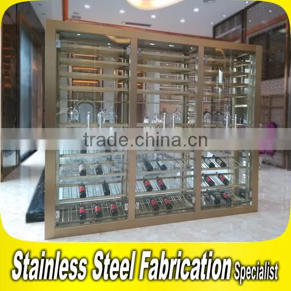 Foshan Custom Design Stainless Steel Wall Wine Rack for Bar Metal Wine Rack