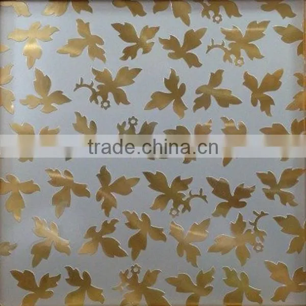 Foshan 304 1.0mm Etching Bronze Color Decorative Stainless Steel Sheet for Decoration