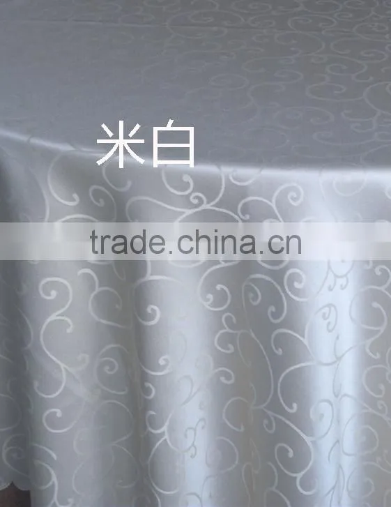 hotsale white jacquard table cover for hotel restaurant weddings