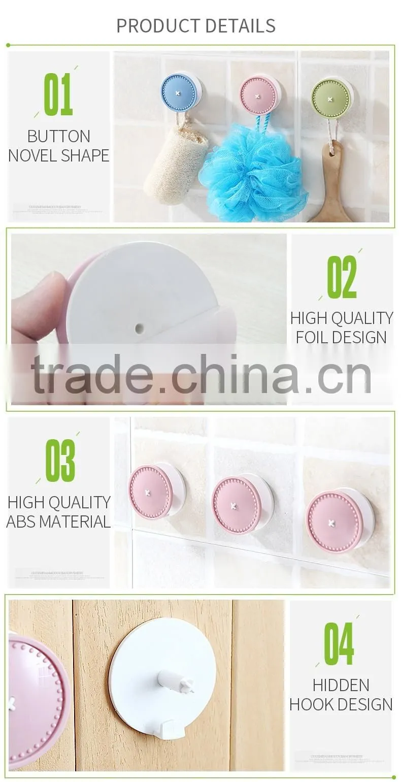 Plastic wall hooks, Plastic adhesive hooks for household, Plastic round shape hooks