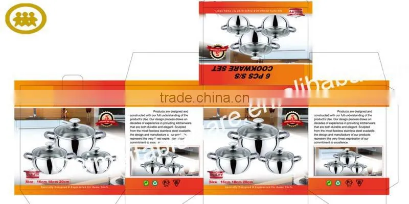 6Pcs s/s handle & stainless steel cookware set