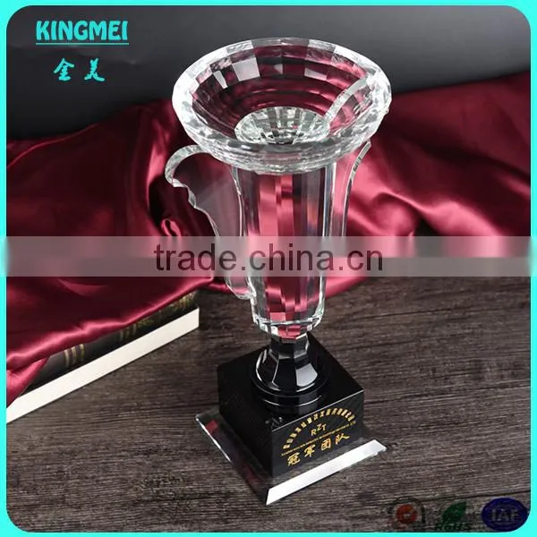 KM-ZP98 Wholesale custom simple design blank golden cup Challenge cup crystal trophy award for celebration souvenir