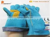 DDSAFETY Grey Welder Glove Western Safety Gloves Cheap Wholesale Cow Split Leather Gloves