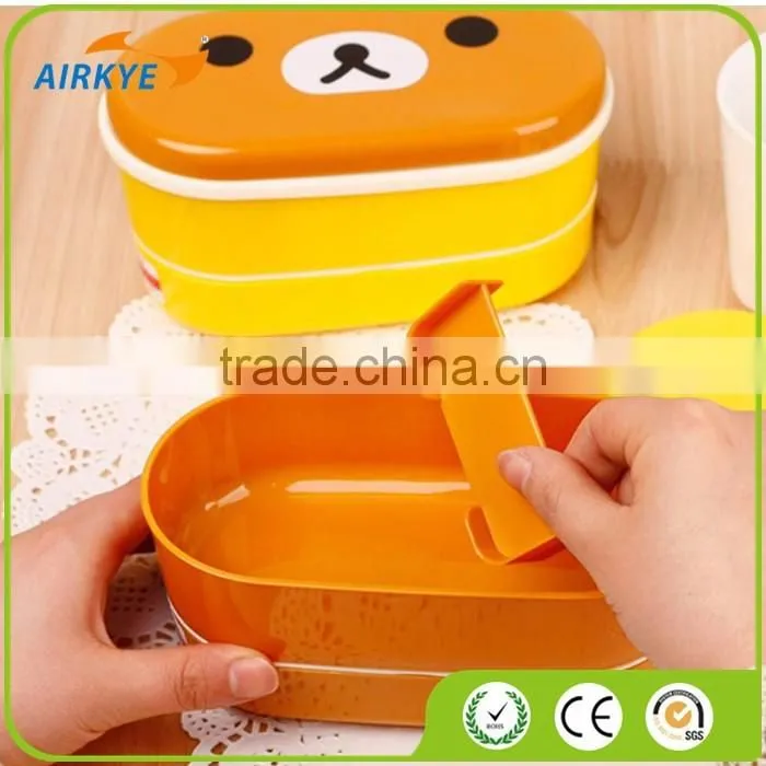 High Heat Resistance Double Layers Chopsticks Plastic Bento Lunch Box