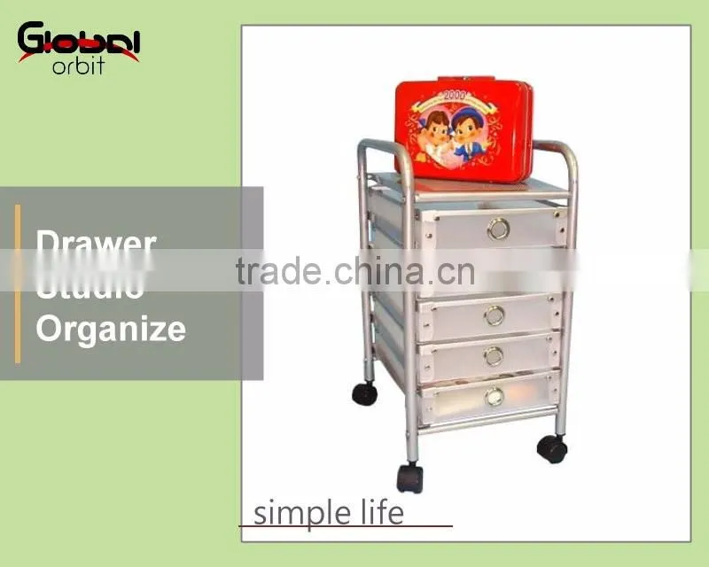Easy To Move Plastic Drawer Organizer Mobile Office Storage Drawer Trolley Cart