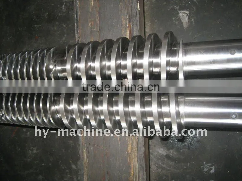 Parallel twin screw and barrel for plastic extrusion machines