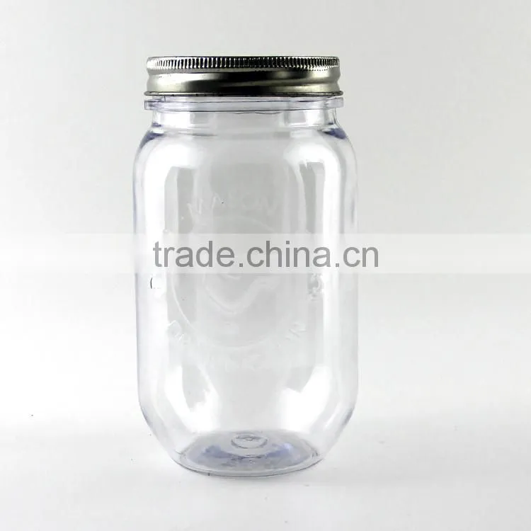 Plastic Type and Beverage Use mason jar 16OZ
