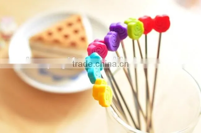 High Quality 2 Pieces Per Set Stainless Steel With Silicone Coffee Stirrer
