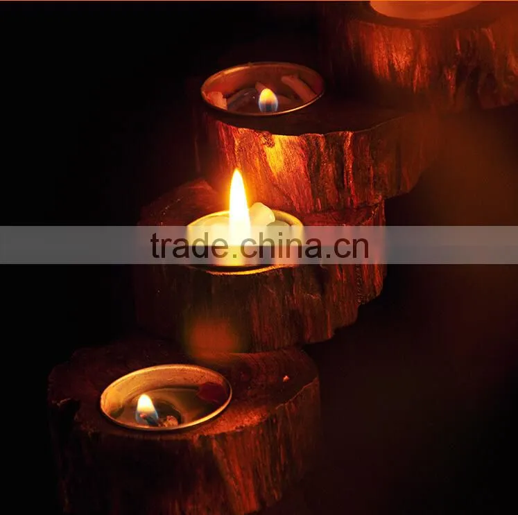 Nature teak wood rotary candle holder with free nice candles handmade crafts high quality wood candlestick