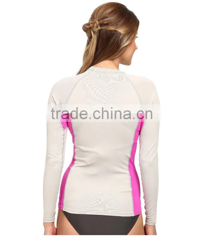 Sexy Swimwear Swimsuits Mature Contrast Side Panels Long Raglan Sleeves Swim Suit Swimsuit 2017 One Piece Swimwear Tee For Women