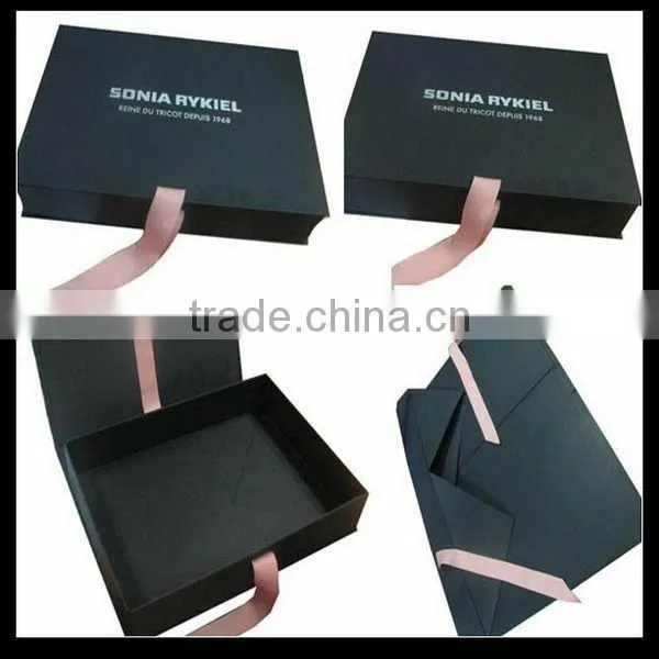 Folding Wine Box Black PU Leather Magnet Closure Manfacturer