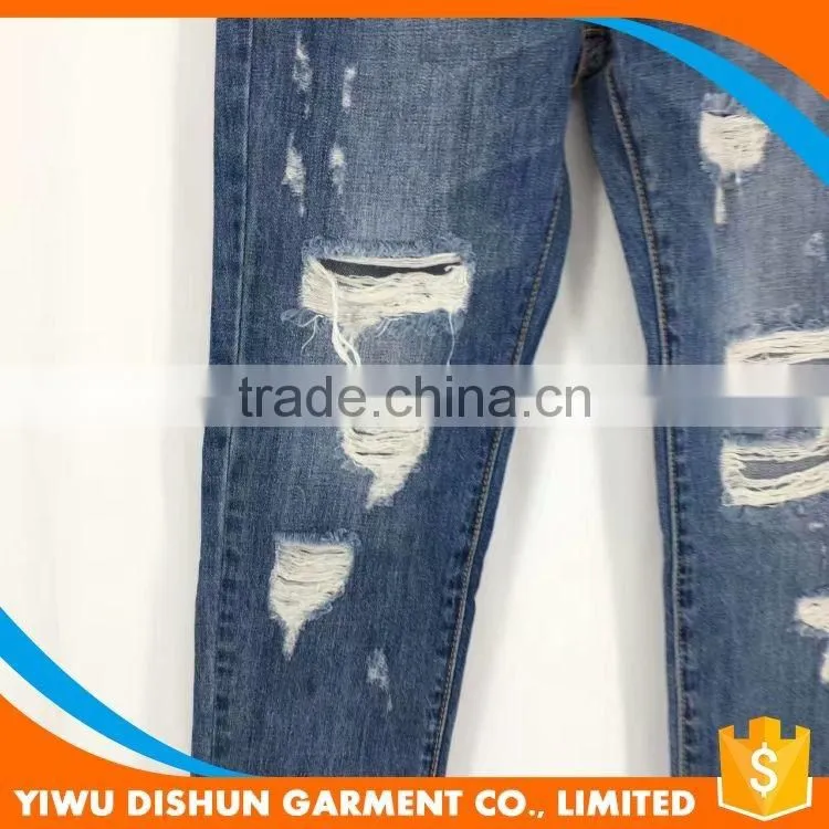 Women cotton brand ripped pants jeans