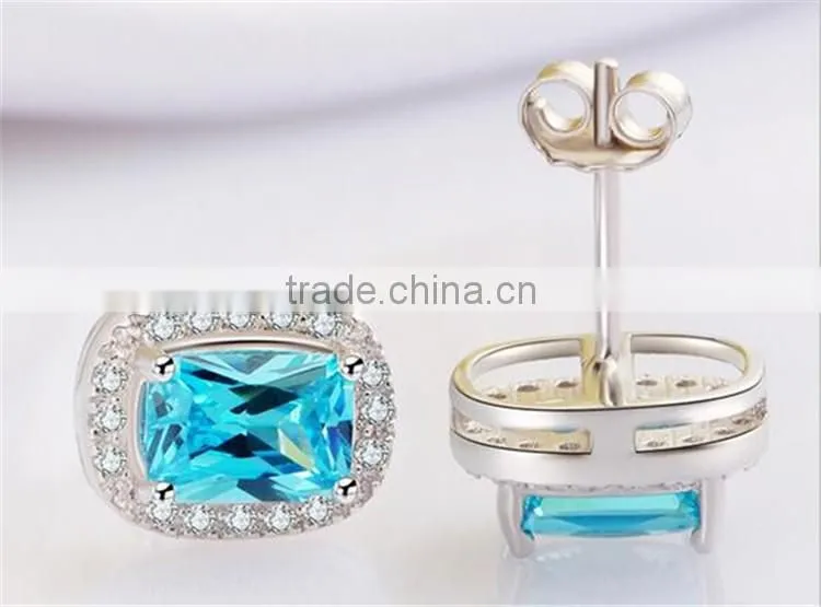 925 sterling silver heart sharp fashion earring cz diamond engagement wedding earrings