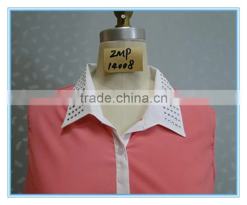 2016 Ladies Chiffon Coral Beaded Tank Top