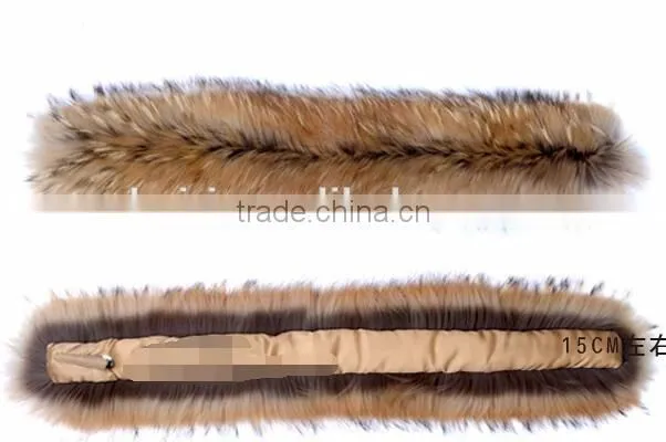 BBG-H-2 Natural Raccoon Fur Trimming / Real Fur Hood Trim / Trim For Collar