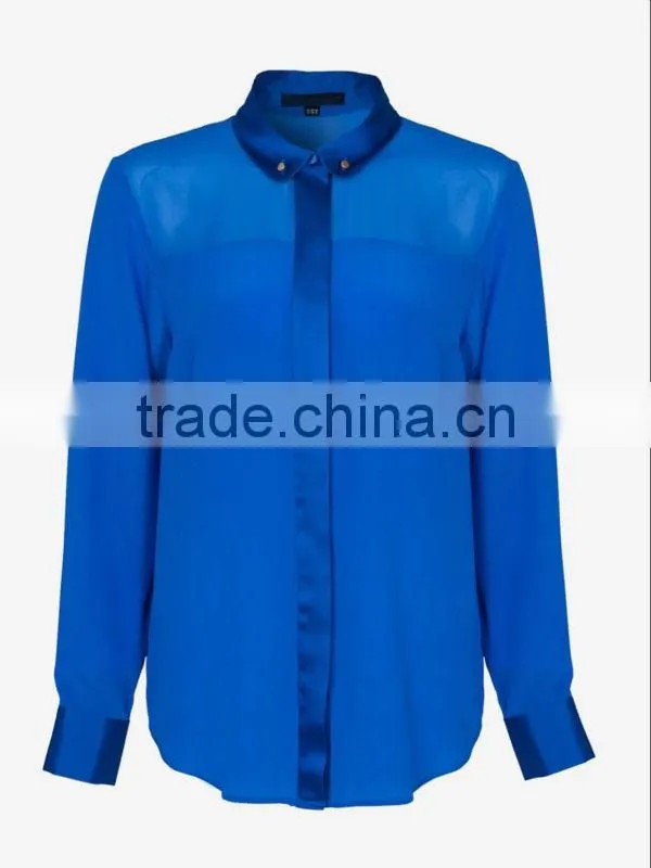 Ladies Buttoned Pure Silk Classic Blouse