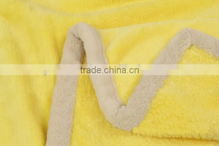 Lovely deer embroidered overlocking soft baby blanket