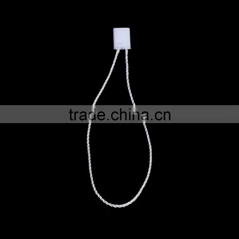 Polyester Hang Tag Snap Lock Pin White 19.5cm(7 5/8") x 0.8cm( 3/8"), 1 Piece
