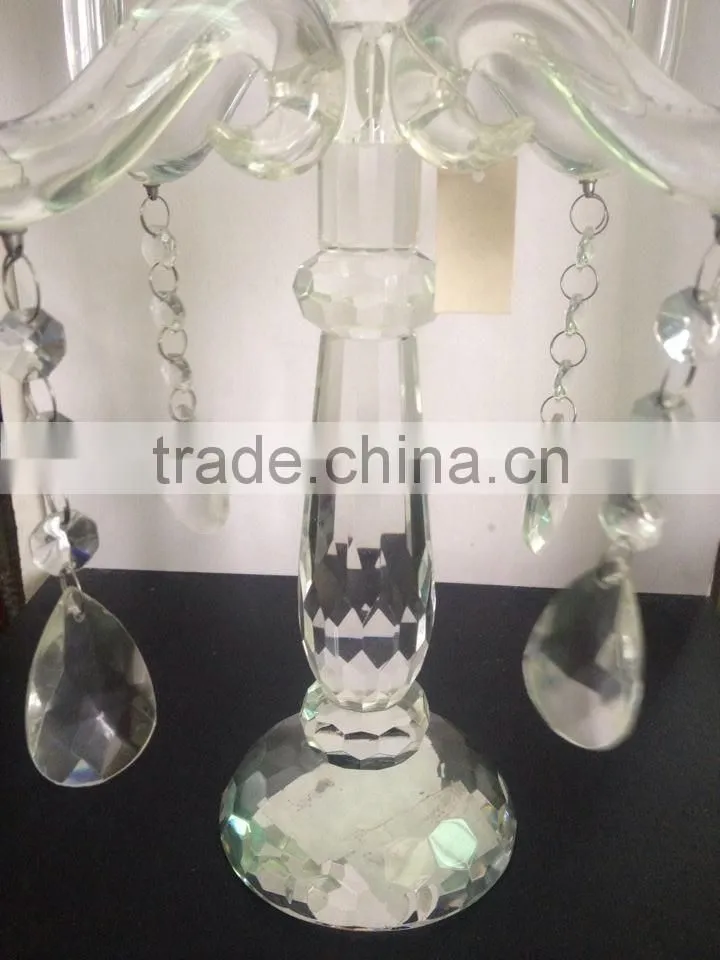 wholesale cheap tall crystal glass candelabra crystal candle holder for centerpieces wedding