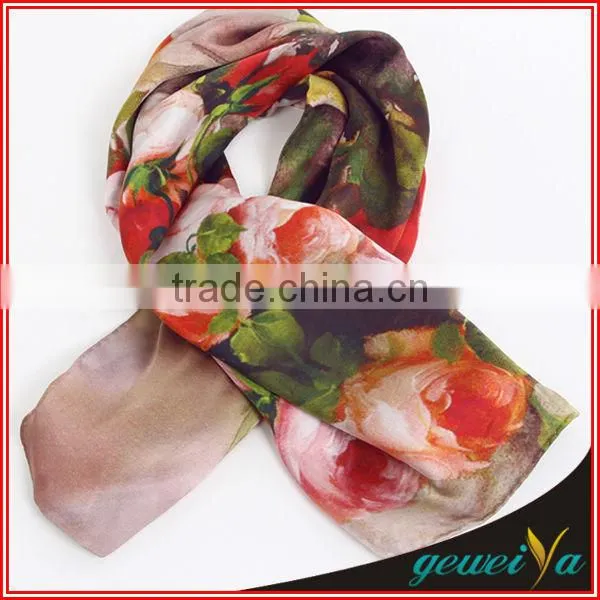 No MOQ Digital Printed 100% Twill Silk Scarf