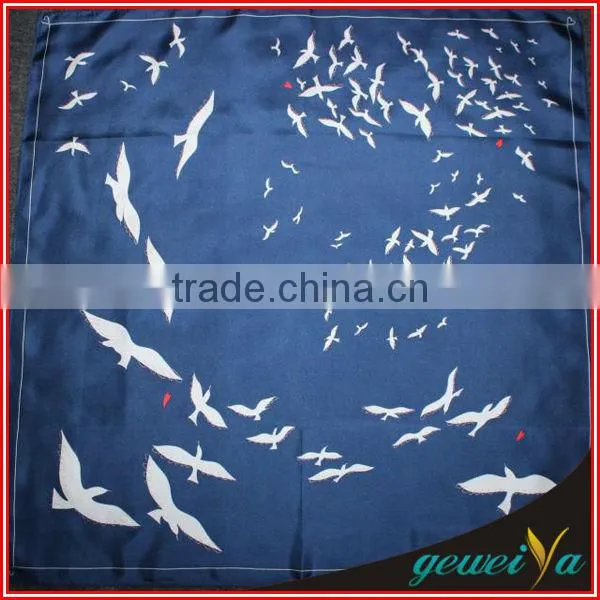 Very Cheap Bird Printing Chiffon Silk Stewardess Scarf