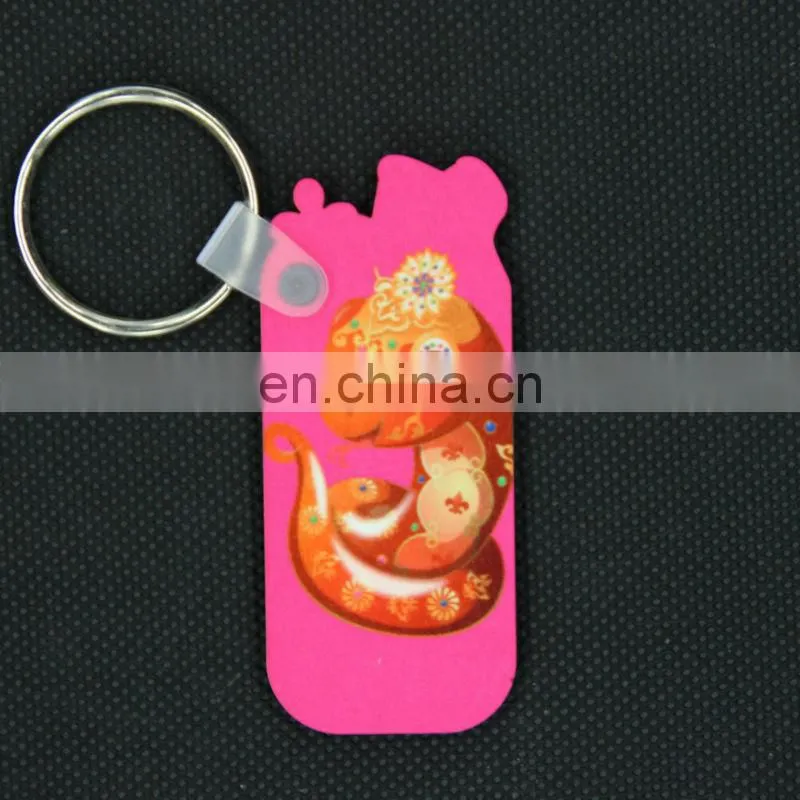 DIY sublimation heat transfer MDF blank key chain of 12 Chinese zodiac signs